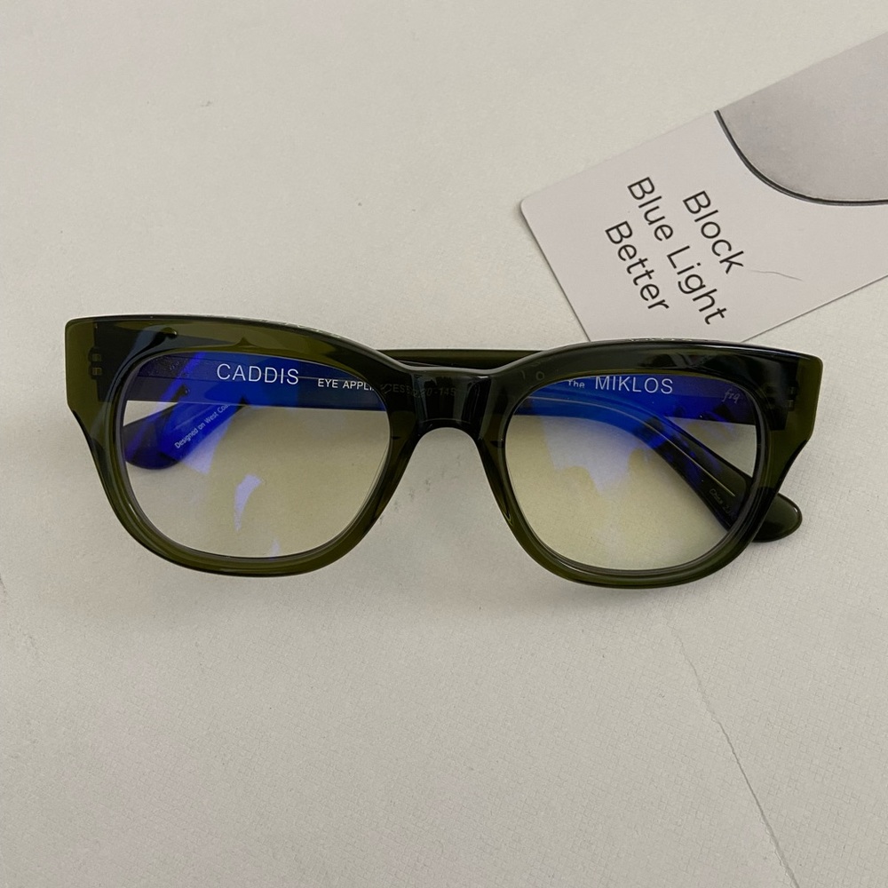 CADDIS Miklos Olive Green Blue Light Blocking Glasses - Picture 5 of 12